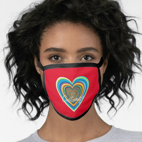 Multi_color Valentine Heart Thunder_Cove  Face Mask