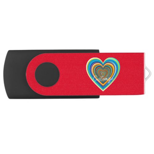 Multi_color Valentine Heart Thunder_Cove Flash Drive