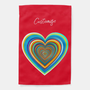 Multi-color Valentine Heart Thunder_Cove Garden Flag