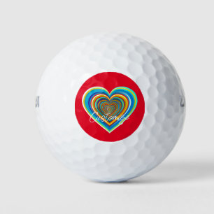 Multi-color Valentine Heart Thunder_Cove Golf Balls