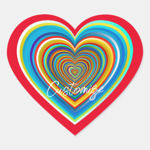 Multi-color Valentine Heart Thunder_Cove Heart Sticker