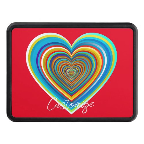 Multi_color Valentine Heart Thunder_Cove  Hitch Cover