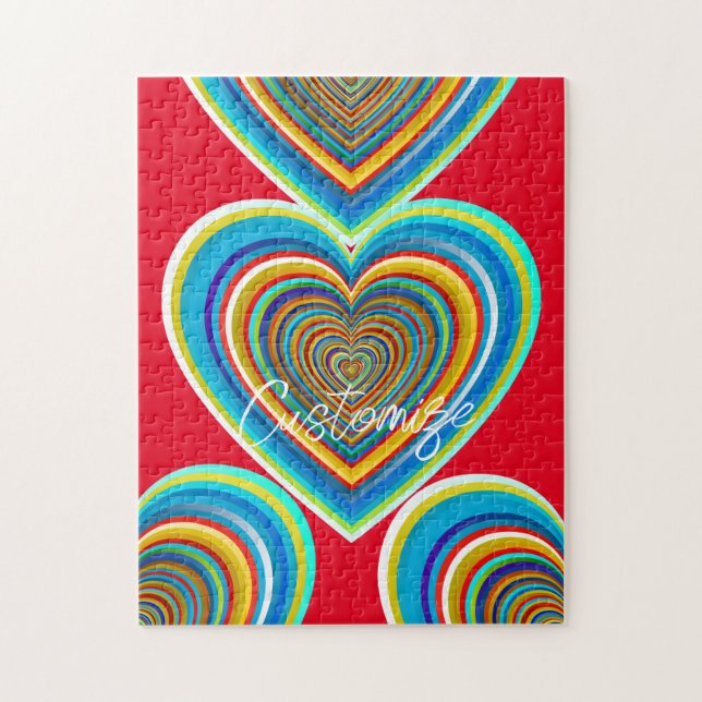 Multi-color Valentine Heart Thunder_Cove Jigsaw Puzzle (Vertical)
