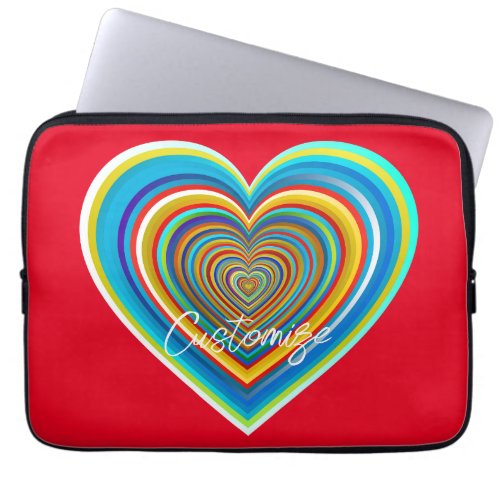 Multi_color Valentine Heart Thunder_Cove Laptop Sleeve