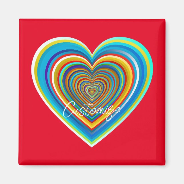 Multi-color Valentine Heart Thunder_Cove Magnet (Front)