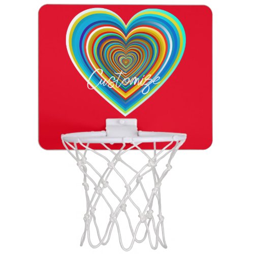 Multi_color Valentine Heart Thunder_Cove Mini Basketball Hoop