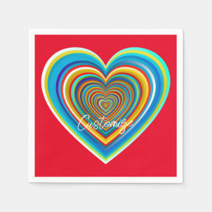 Multi-color Valentine Heart Thunder_Cove Napkins