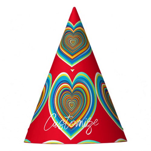 Multi_color Valentine Heart Thunder_Cove Party Hat