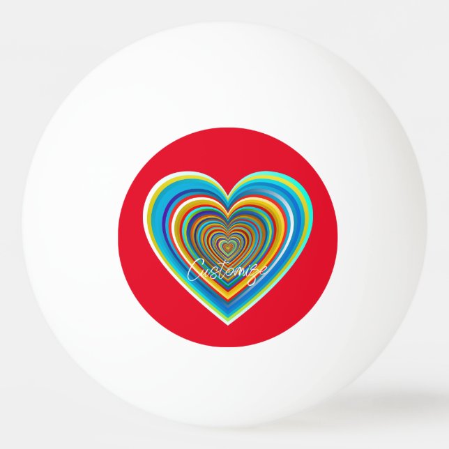 Multi-color Valentine Heart Thunder_Cove Ping Pong Ball (Front)