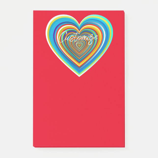 Multi-color Valentine Heart Thunder_Cove Post-it Notes (Front)