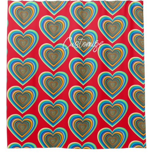 Multi_color Valentine Heart Thunder_Cove Shower Curtain