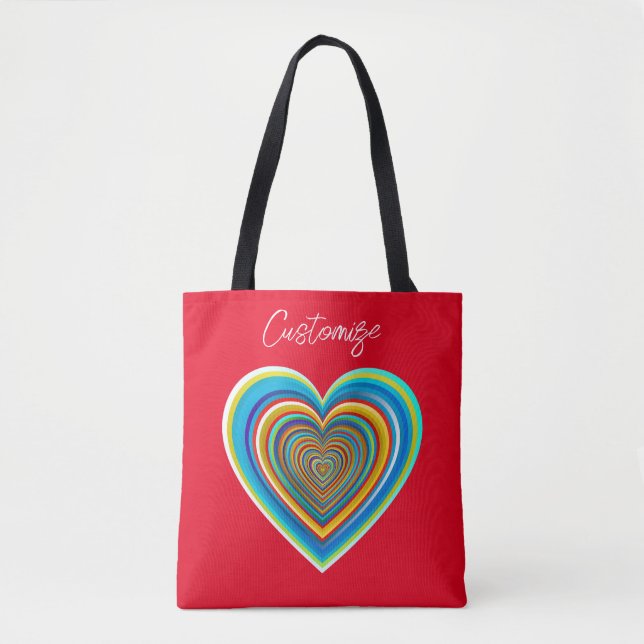 Multi-color Valentine Heart Thunder_Cove  Tote Bag (Front)