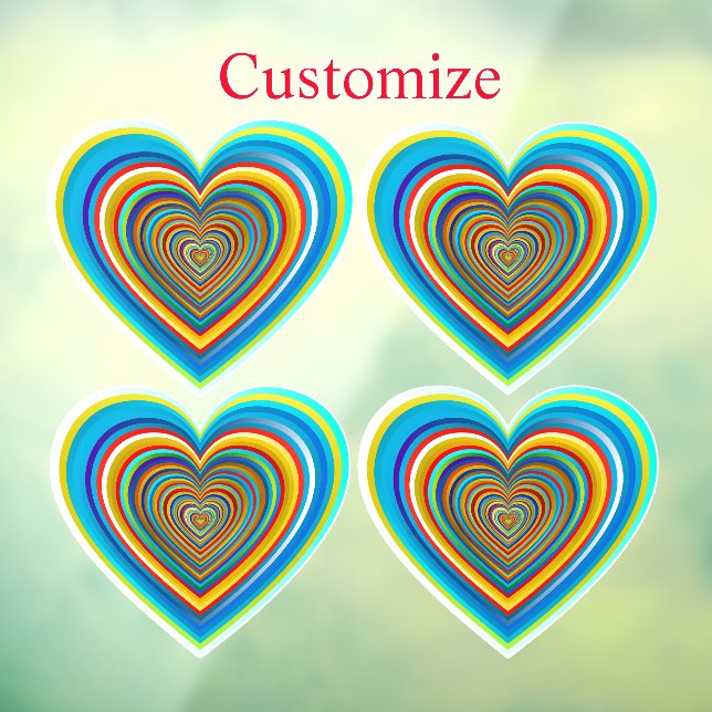 Multi-color Valentine Heart Thunder_Cove Window Cling (Sheet 3)
