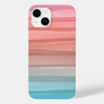 Multi Color Watercolor Lines Gradient Pattern Case-mate Iphone 14 Case by blueskywhimsy at Zazzle