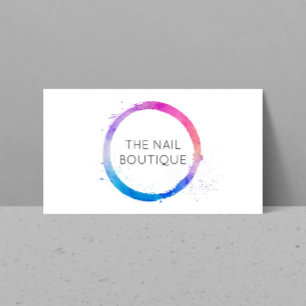 Multi-Color Watercolor Painted Circle Logo Business Card