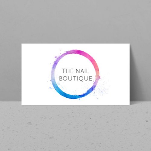 Multi_Color Watercolor Painted Circle Logo Business Card
