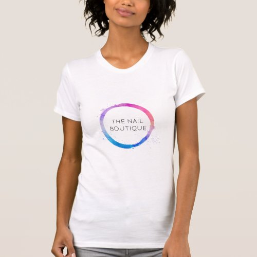 Multi_Color Watercolor Painted Circle Logo T_Shirt