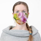 Multi Color Watercolor Swirl Woman's Adult Cloth Face Mask (Worn)