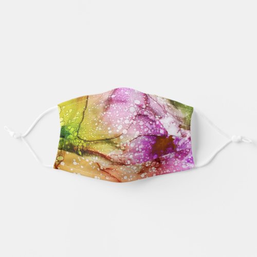 Multi Color Watercolor Swirl Womans Adult Cloth Face Mask