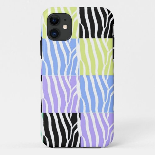 Multi Color  Zebra Fur Pattern iPhone 11 Case