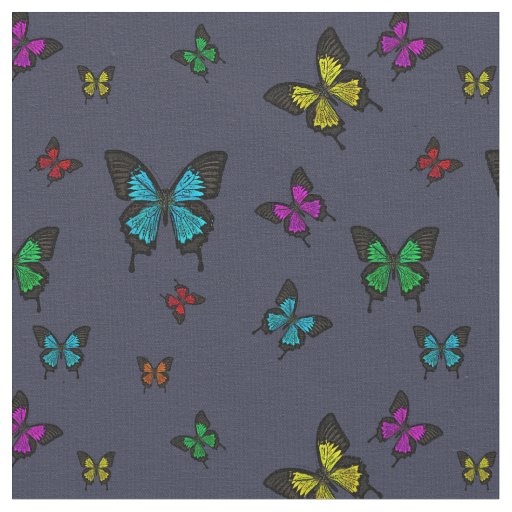 Multi colored 2 Butterfies, Swallow tail Butterfly Fabric