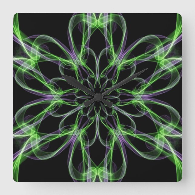 Multi Colored Abstact Art Square Wall Clock (Front)