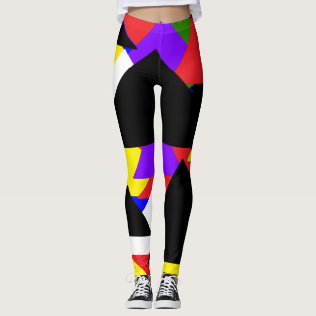 Multi-Colored Abstract Leggings (Front)