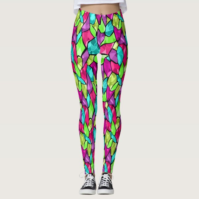 Multi-colored abstract leggings (Front)