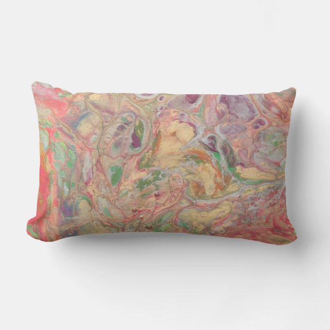 multi colored abstract lumbar pillow (Front)