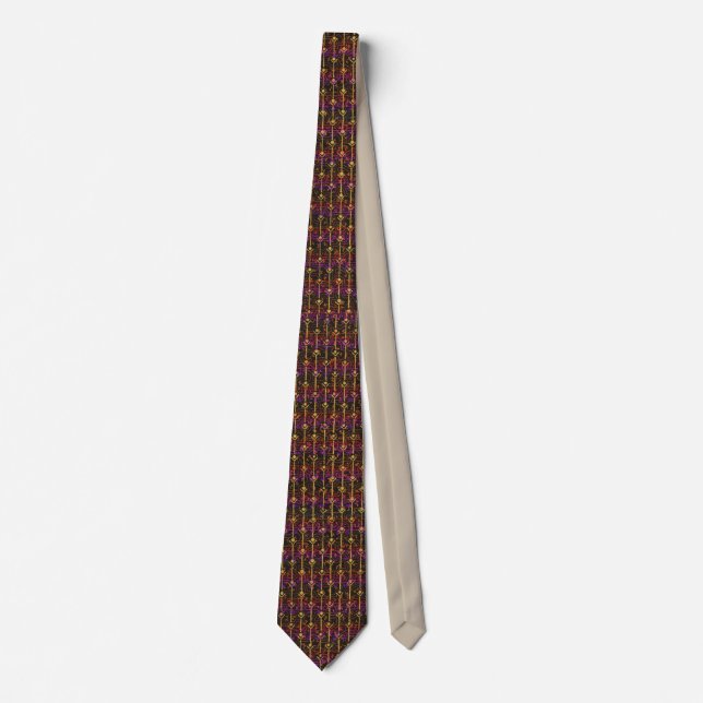 Multi-Colored Abstract Pattern Neck Tie (Front)