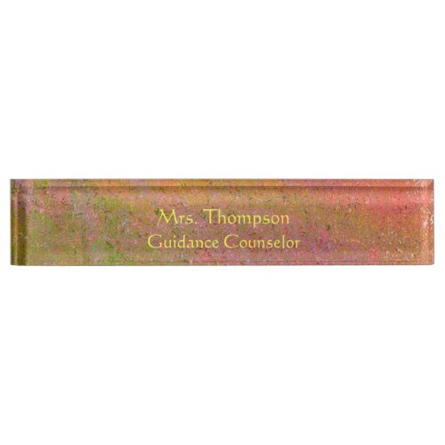 MULTI_COLORED ABSTRACTPINKSGOLDSGREENSDIGMANI NAMEPLATE