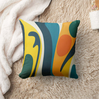 Multi-Colored Abstract Square Pillow