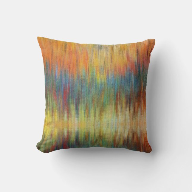 Multi Colored Abstract Throw Pillow (Front)