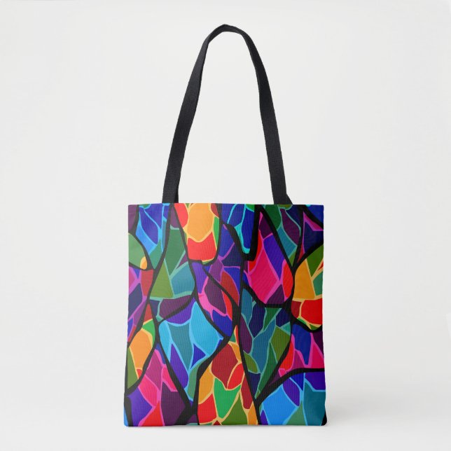 Multi-colored abstract tote bag (Front)