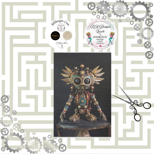 Multi colored African robot decoupage Tissue Paper (Creator Uploaded)