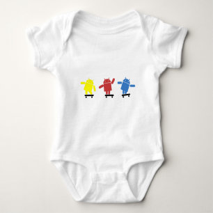 Multi Colored Android Skateboarder Baby Bodysuit