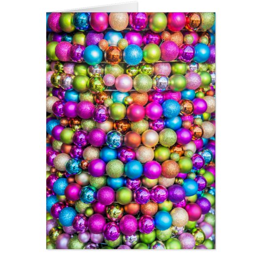 Multi-Colored Ball Ornaments Cards (Front)