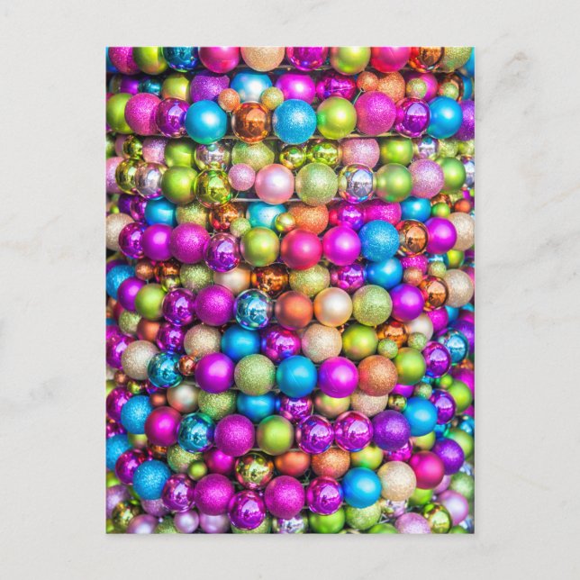Multi-Colored Ball Ornaments Postcard (Front)