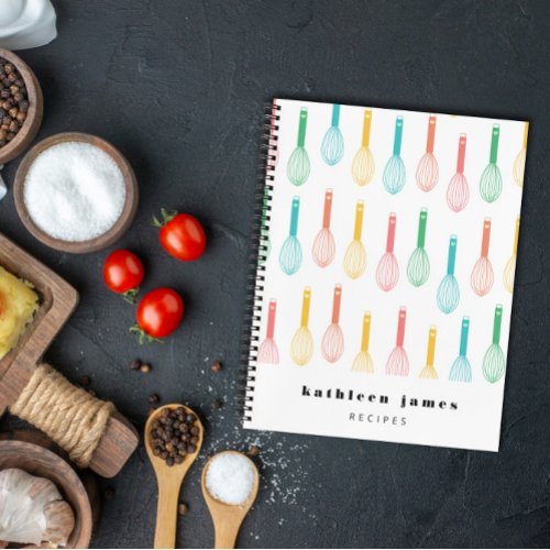 Multi Colored Balloon Whisk Pattern Recipe Notebook