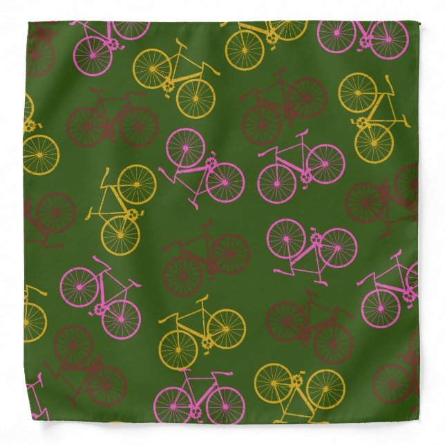 Multi-colored bicycle pattern bandana (Front)