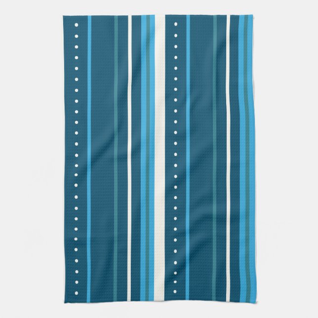 multi-colored blue stripes towel (Vertical)