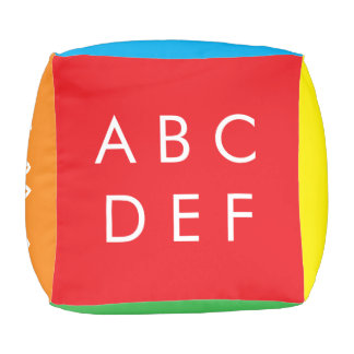 Multi Colored Bright Alphabet Dice Pouf