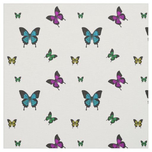 Multi colored Butterfies, Swallow tail Butterfly Fabric
