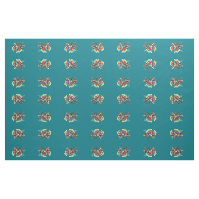 multi-colored butterflies #2 pattern fabric (Fat Quarter)