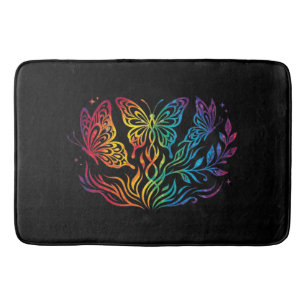Multi Colored Butterfly Bath Mat