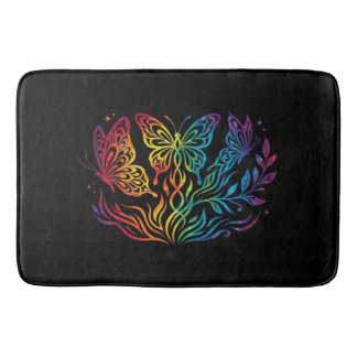 Multi Colored Butterfly Bath Mat
