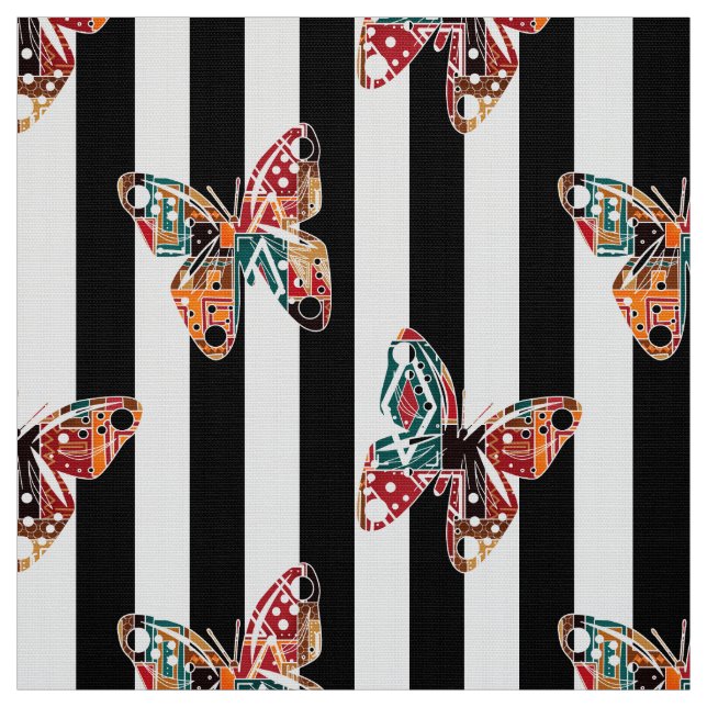 Multi-colored butterfly fabric (Swatch)