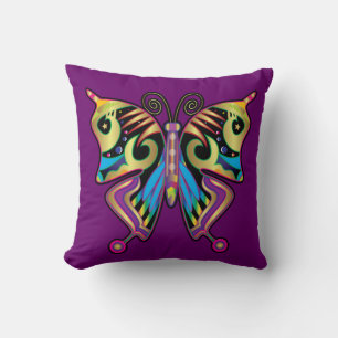 Multi-Colored Butterfly throw pillow home decor