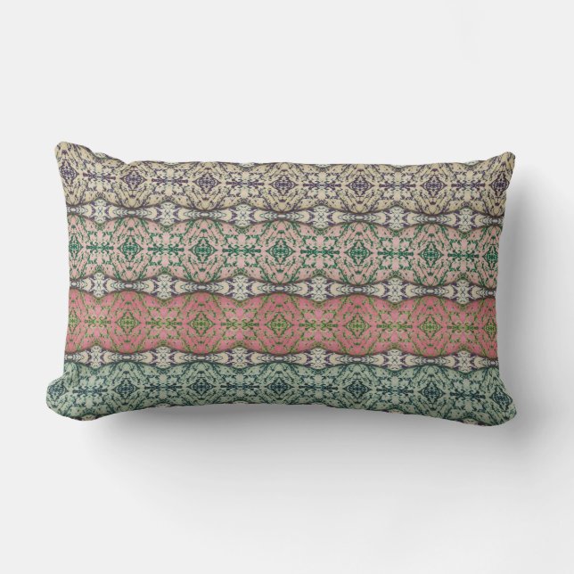 Multi-colored Caladium Throw Pillow (Front)