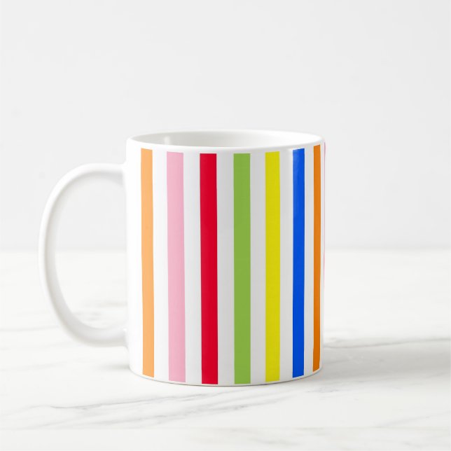 Multi Colored Candy Stripes Coffee Mug (Left)